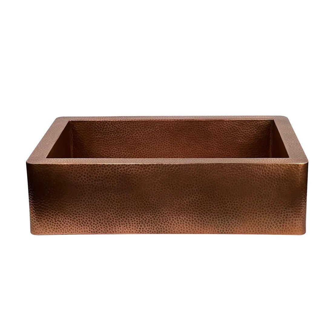 Handmade Hammered Copper Farmhouse Sink with Apron Front