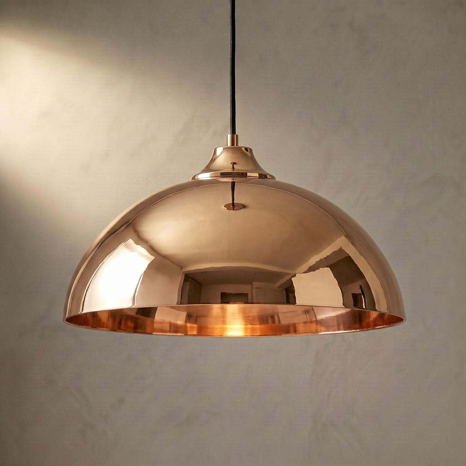 Handmade Copper Pendant Light golden rose finish Moroccan copper Dome Lamp smooth finish