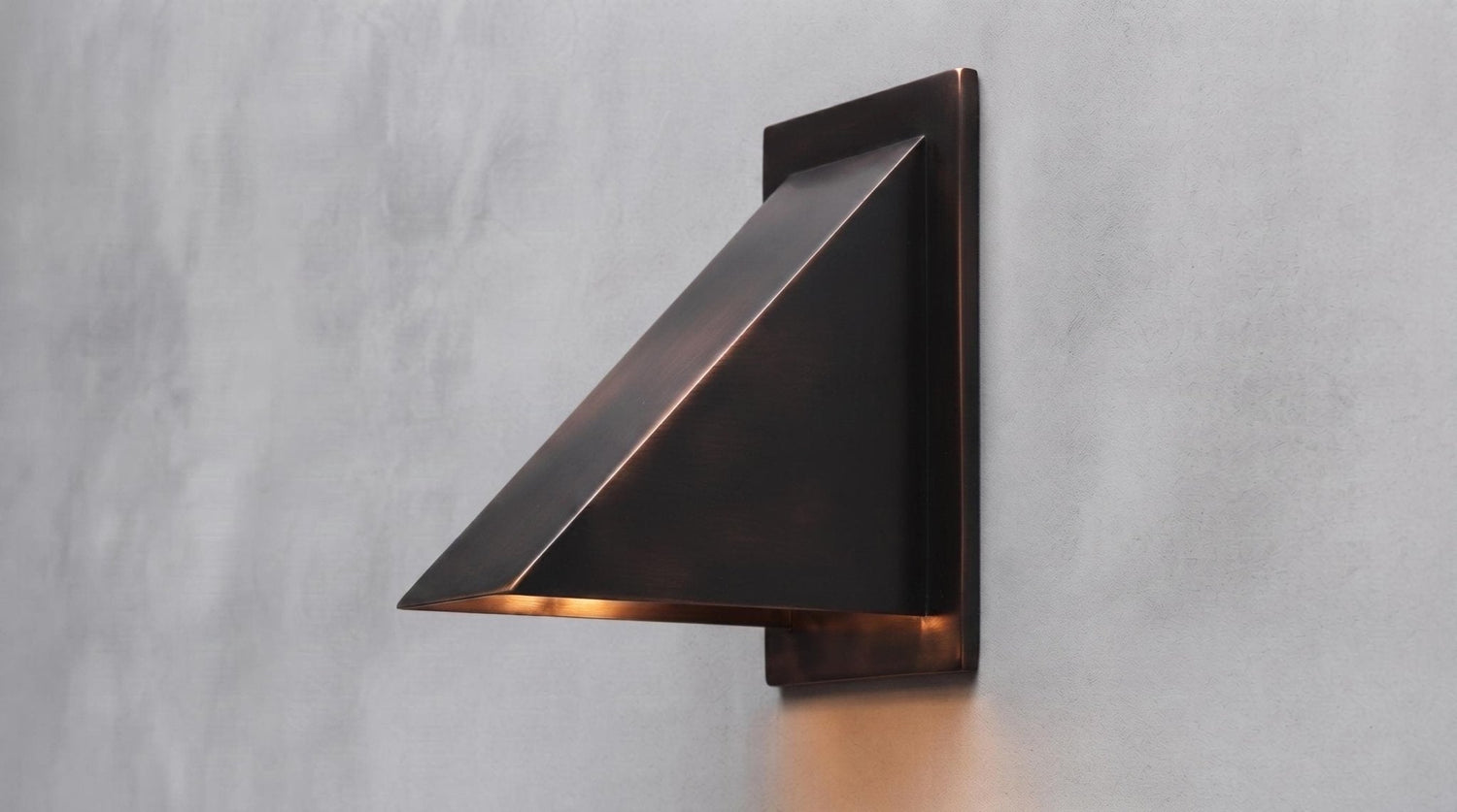 Handmade Oil Rubbed Bronze Wall Sconce, Dark Copper Wedge Wall Light, Modern Indoor Outdoor Sconce, Entryway Porch Hallway Wall Lamp