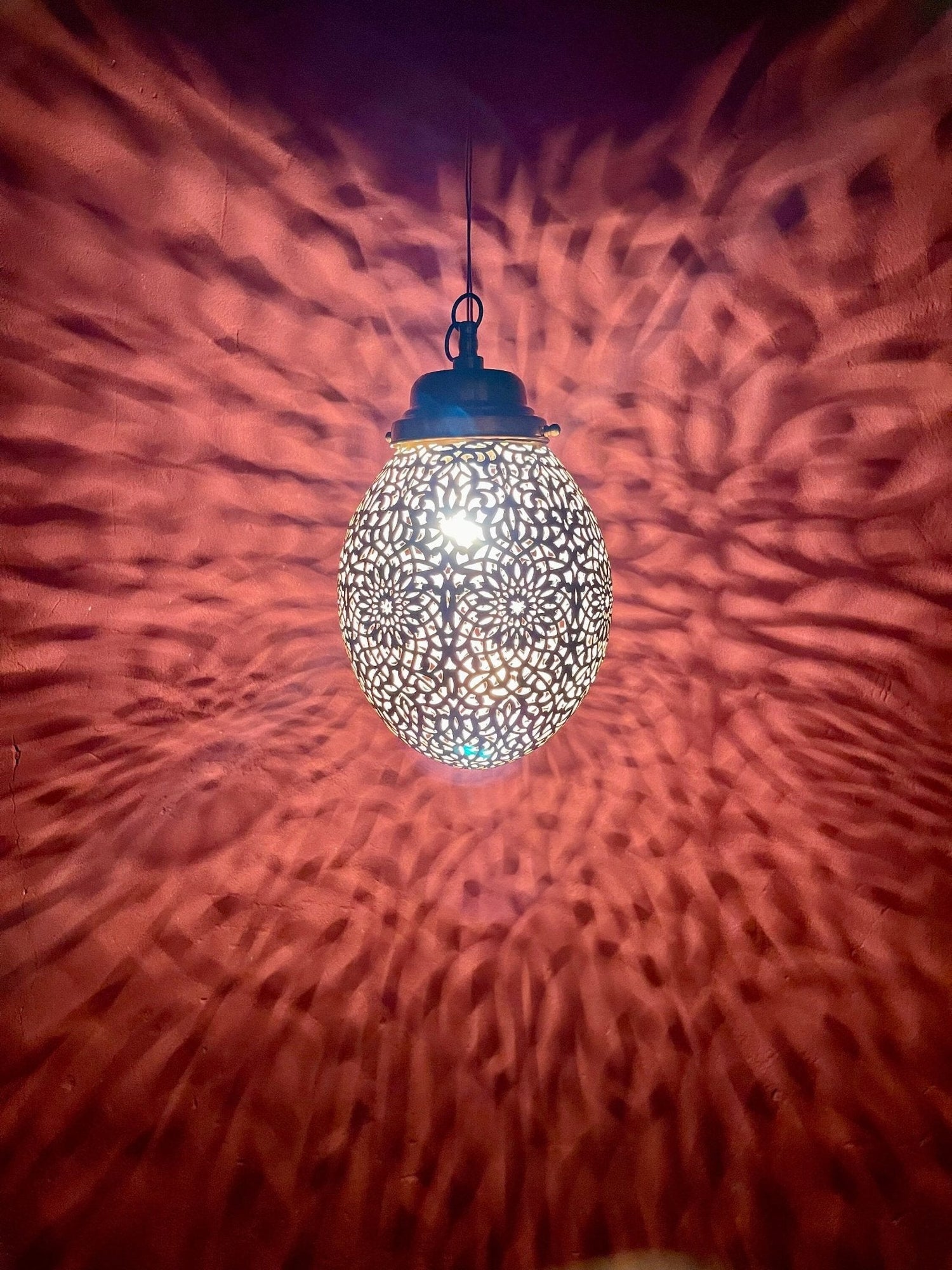 Handmade Solid Brass Pendant Light - Moroccan Ceiling Lamp Fixture