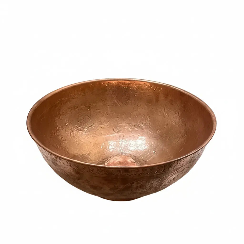 Handmade Solid Copper Vessel Sink – Decorative Round Bathroom Bowl