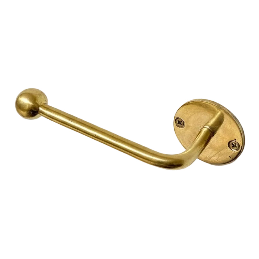 Handmade Unlacquered Brass Toilet Paper Holder – Minimalist Wall Mounted Bathroom Hardware