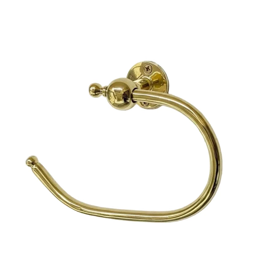 Handmade Unlacquered Brass Toilet Paper Holder – Vintage Wall Mount Bathroom Hardware