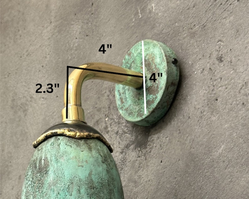 Outdoor Copper Scone Light, Cylinder Pendant Light, Green Patina Wall Pendant Light