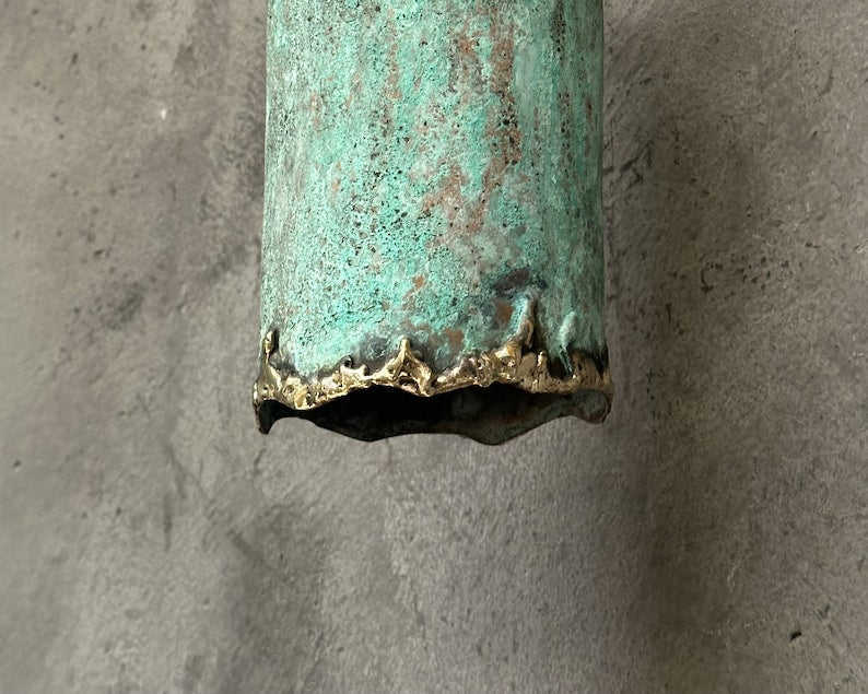 Outdoor Copper Scone Light, Cylinder Pendant Light, Green Patina Wall Pendant Light