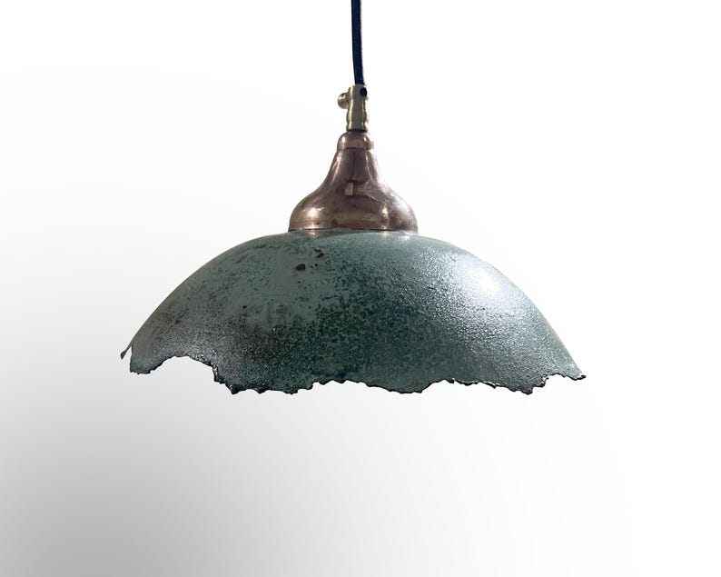 Green Kitchen Island Lighting, Green Patina Pendant Light