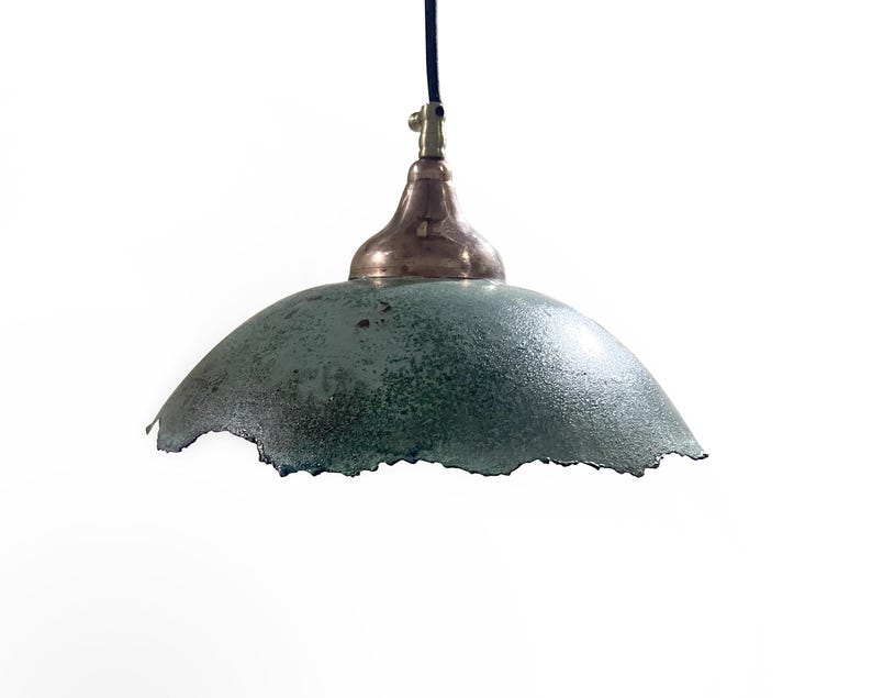 Green Kitchen Island Lighting, Green Patina Pendant Light