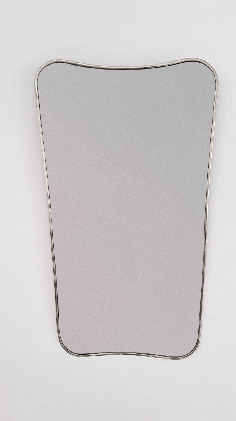 Italian Style Curved Brass Mirror | Handmade Wall Decor