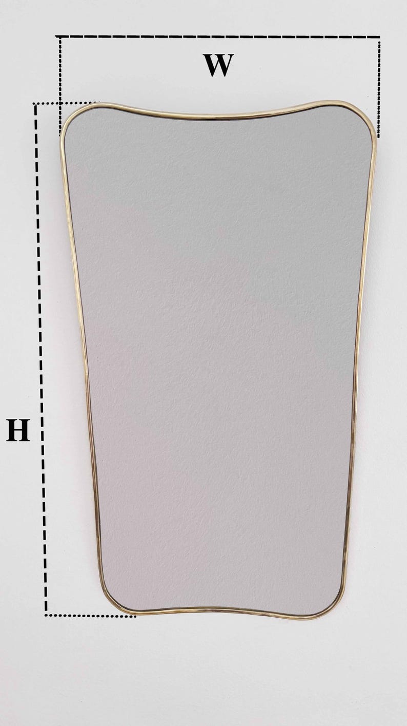 Italian Style Curved Brass Mirror | Handmade Wall Decor