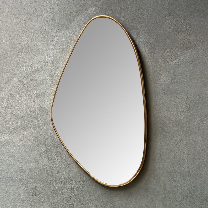 asymmetrical Wall Mirror - Brass Bathroom Mirror