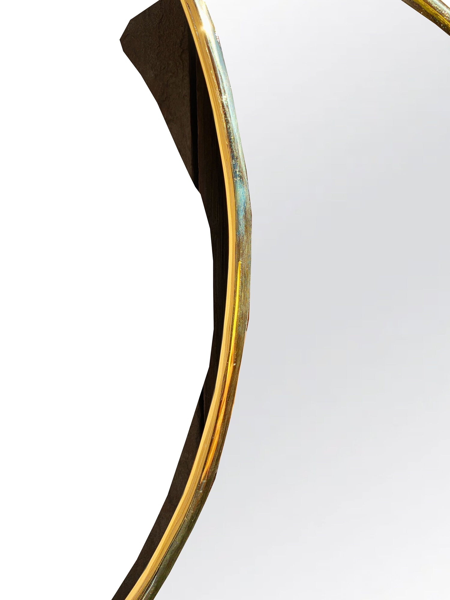Varaudu Crescent Moon Mirror Unlacquered Brass Mirror 369099650 - Antique Brass Bathroom Mirror, Vanity Wall Decor