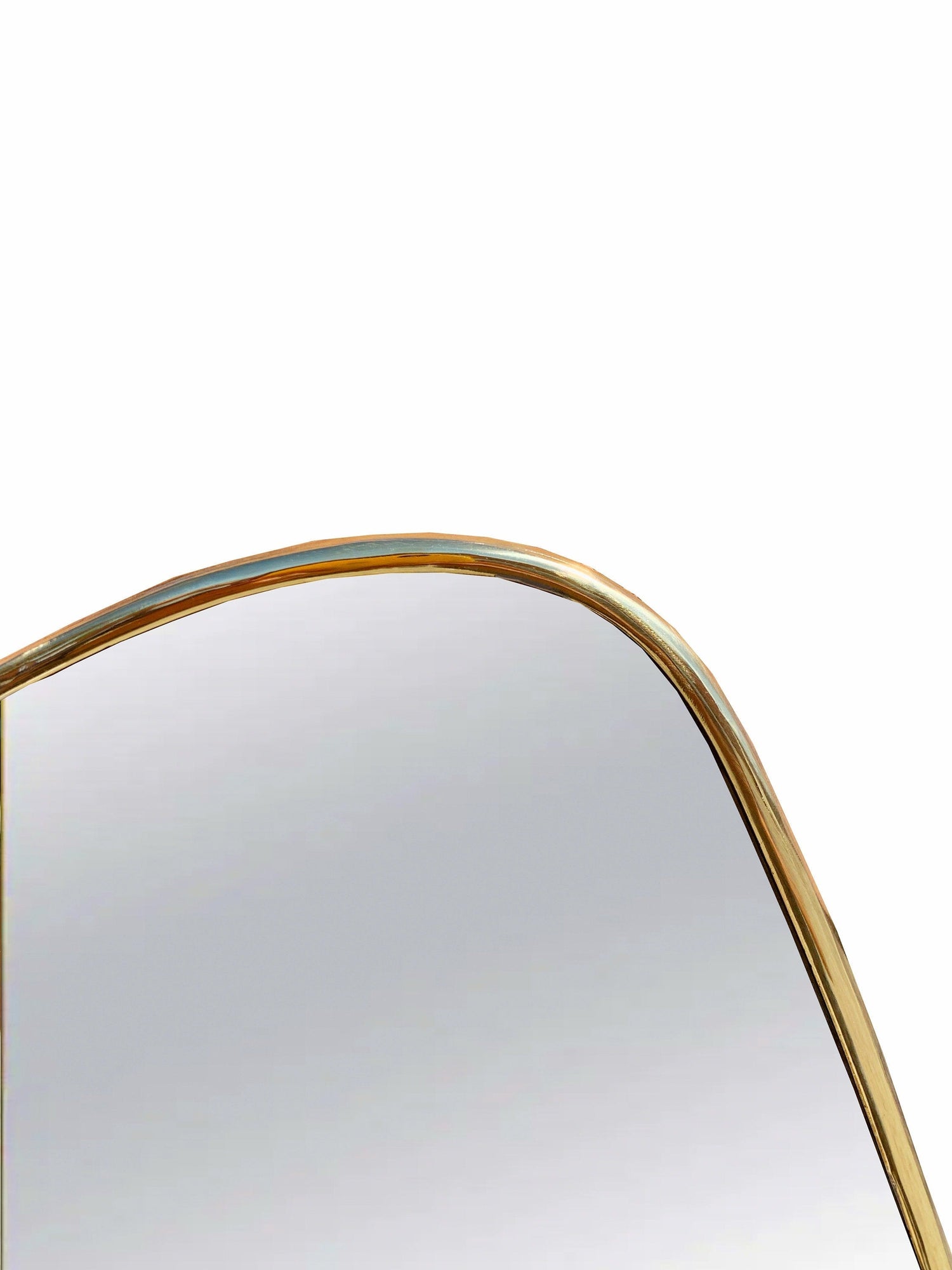 Varaudu Asymmetrical Antique Brass Mirrors - Antique Brass Bathroom Mirror, Vanity Wall Decor