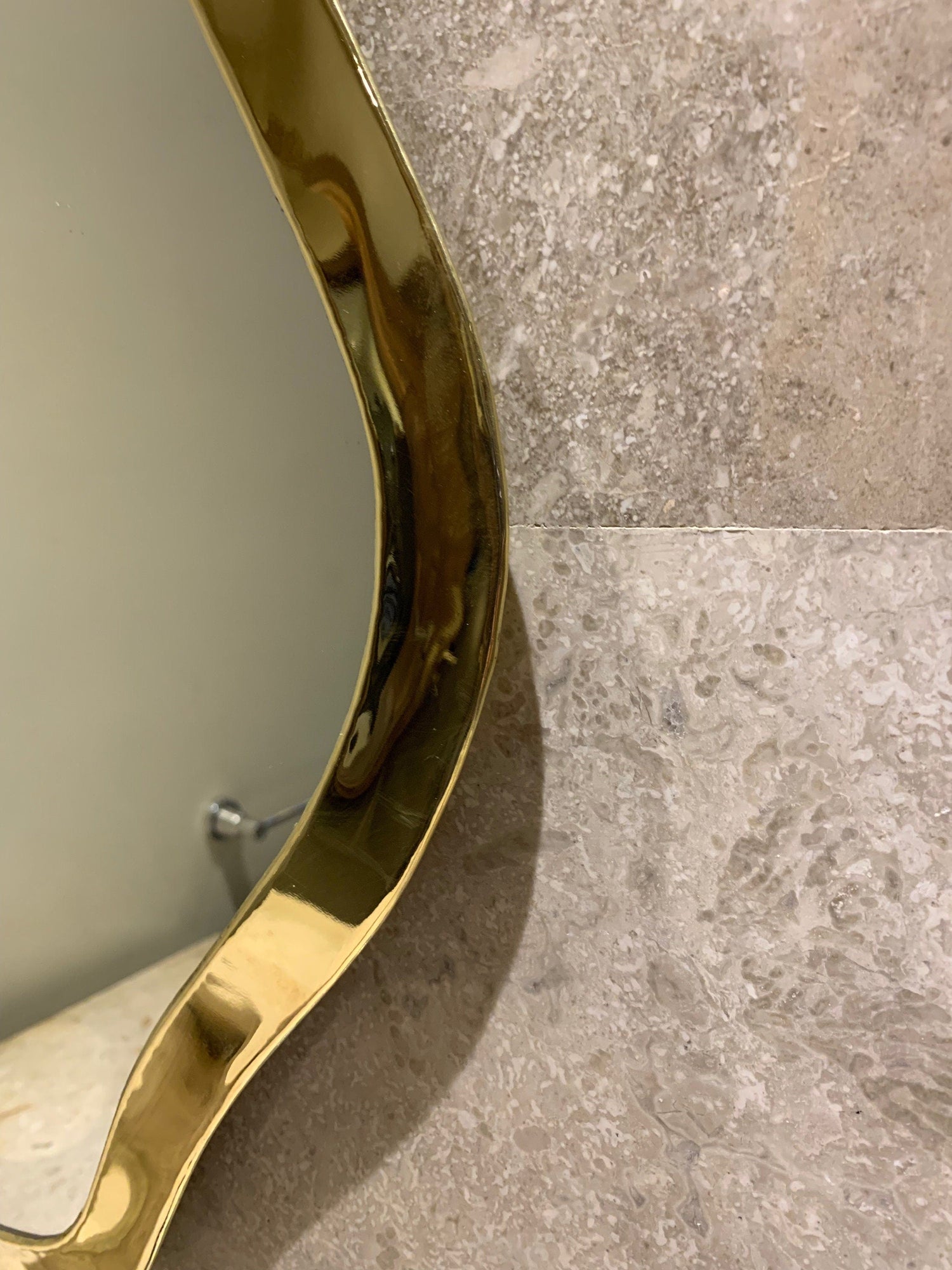 Varaudu Asymmetrical Mirror Wall Brass Mirror 369099721 - Antique Brass Bathroom Mirror, Vanity Wall Decor