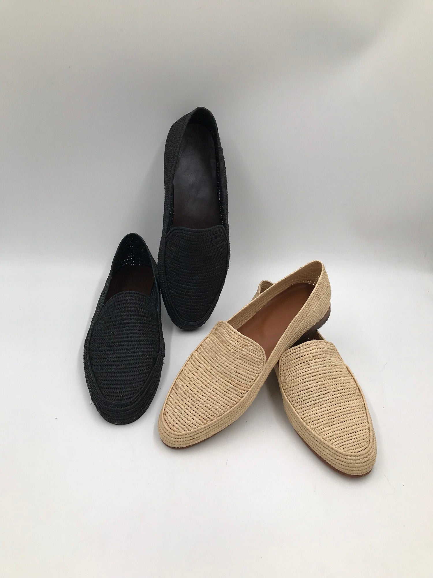 Handwoven Raffia Loafers – Lightweight Slip-On Shoes
