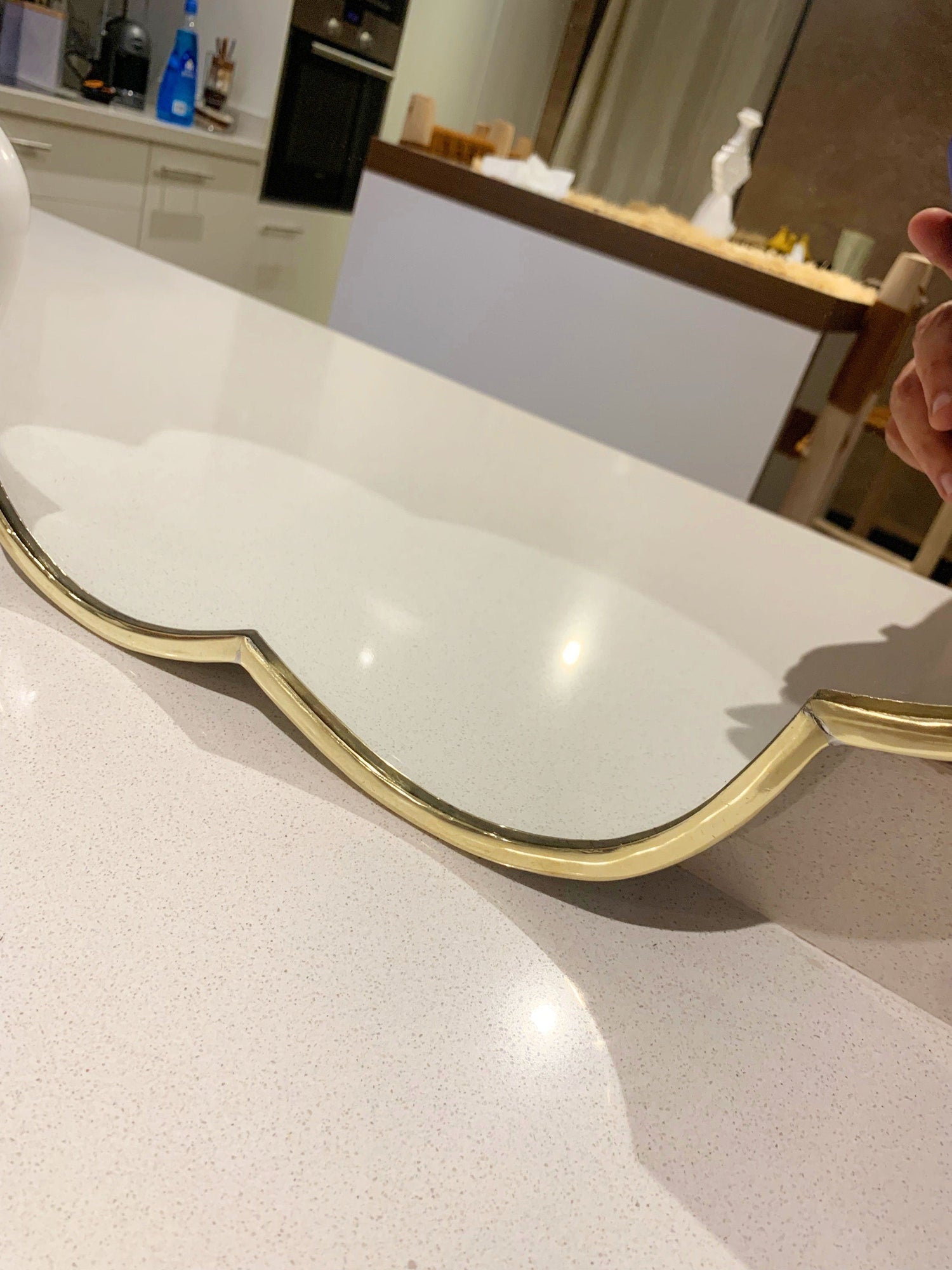 Varaudu Handmade Flower Brass Mirror Customized Gold Frame 369099660 - Antique Brass Bathroom Mirror, Vanity Wall Decor