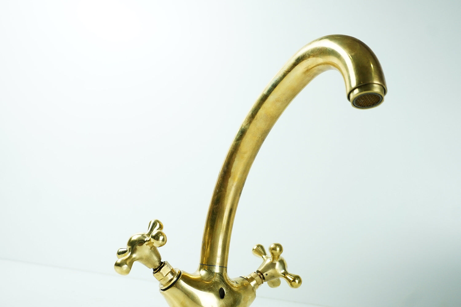 Solid Brass Faucet Gooseneck Sink Bathroom