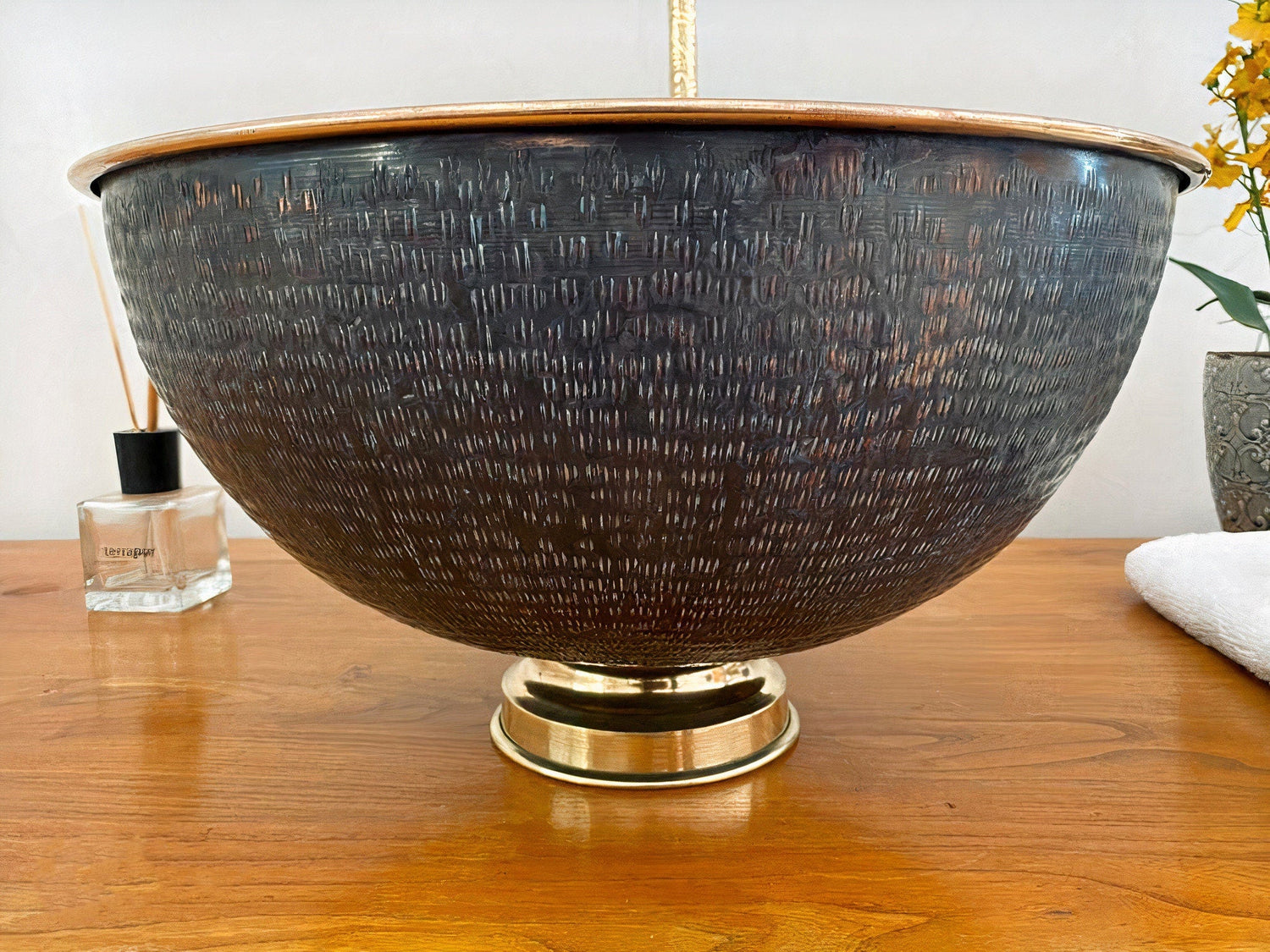Hammered brass Vessel Sink Bathroom Unique style ,Vessel Sink Vanity