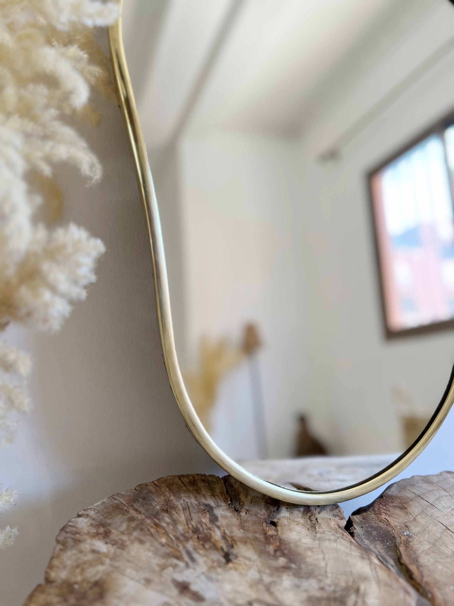 Varaudu Italian Shield Form Brass Wall Mirror 369099688 - Antique Brass Bathroom Mirror, Vanity Wall Decor