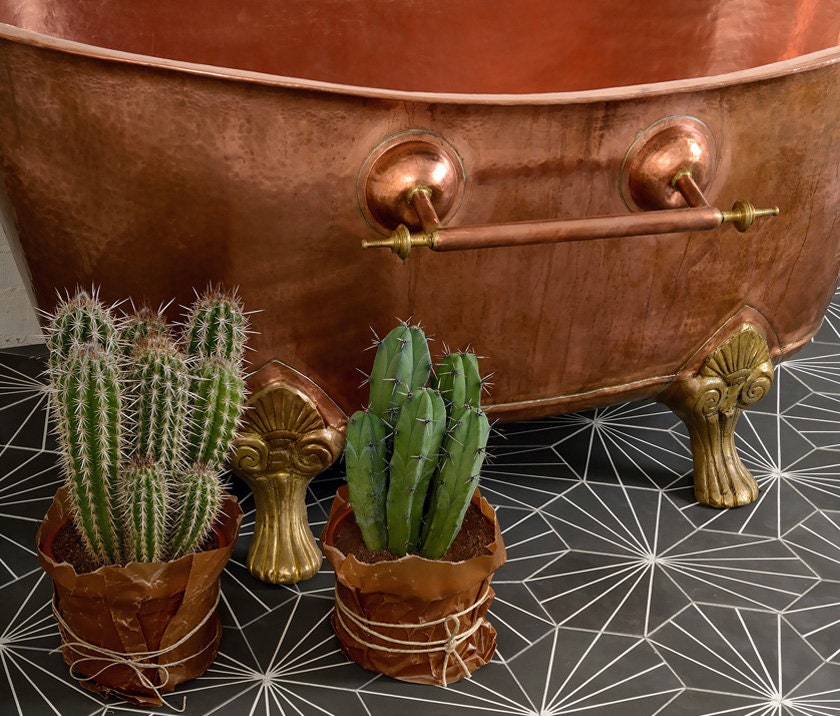 Clawfoot Copper Bathtub Bathroom With Towel Bar