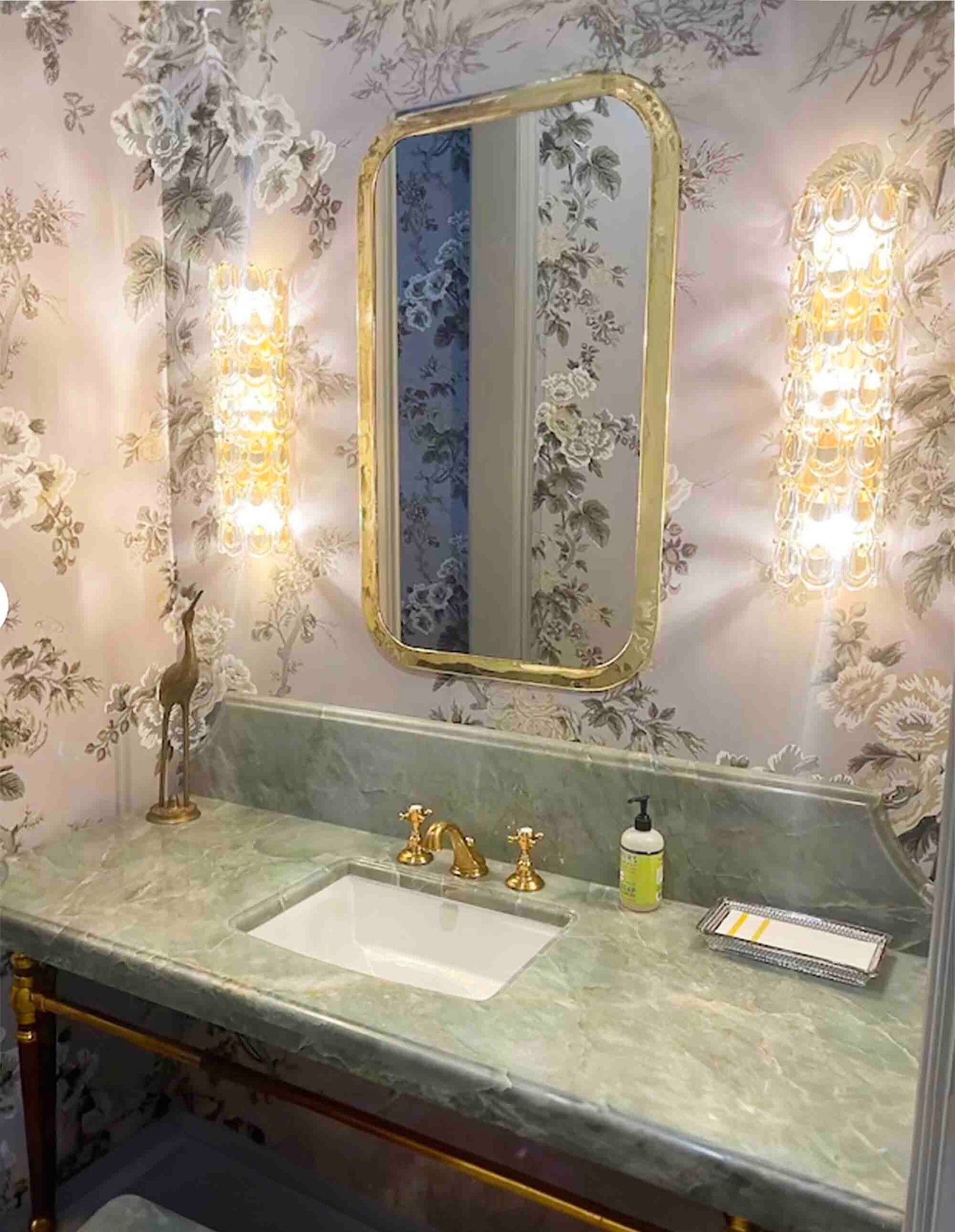 Varaudu Gold Brass Wall Mirror 369099703 - Antique Brass Bathroom Mirror, Vanity Wall Decor