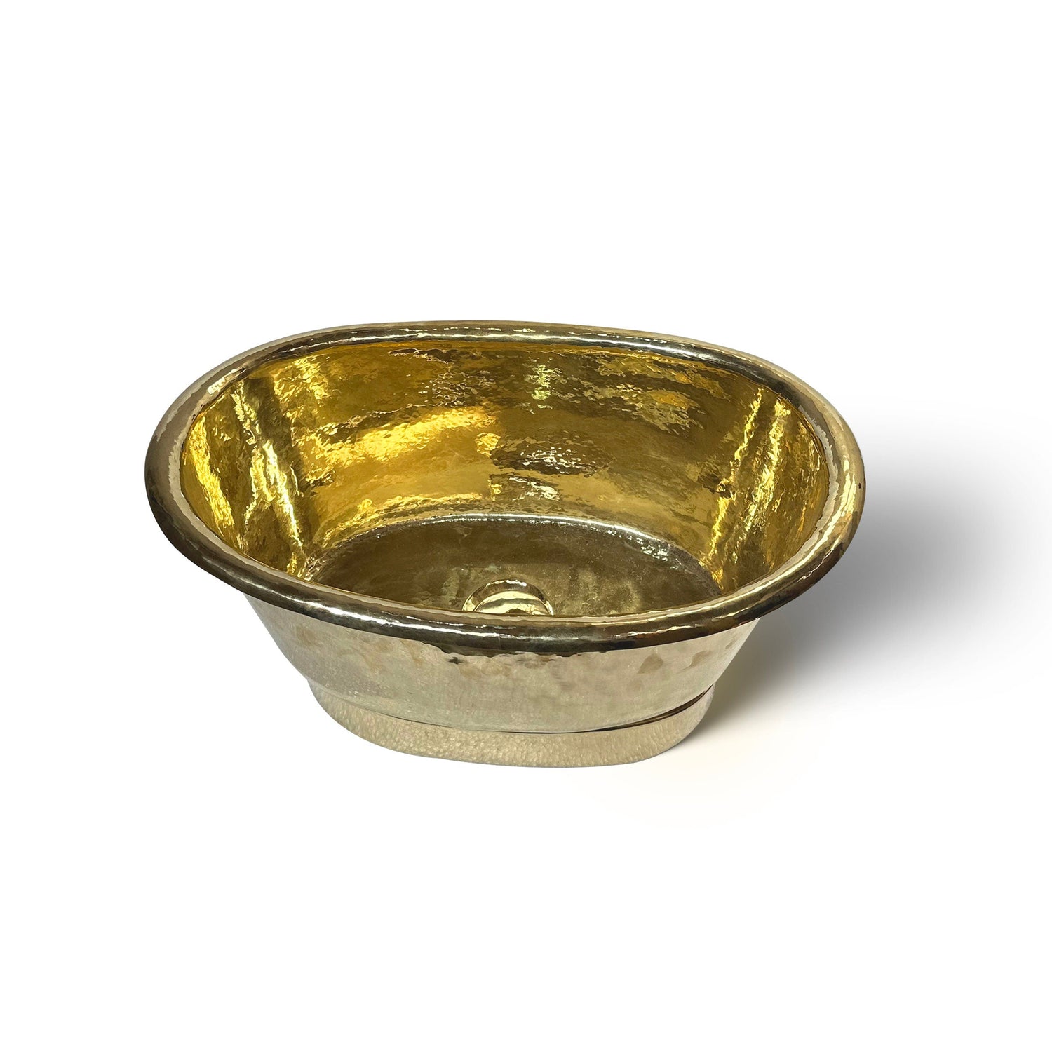Brass Bathroom Wash Basin- Hand-Hammered Vessel Sink Tub.