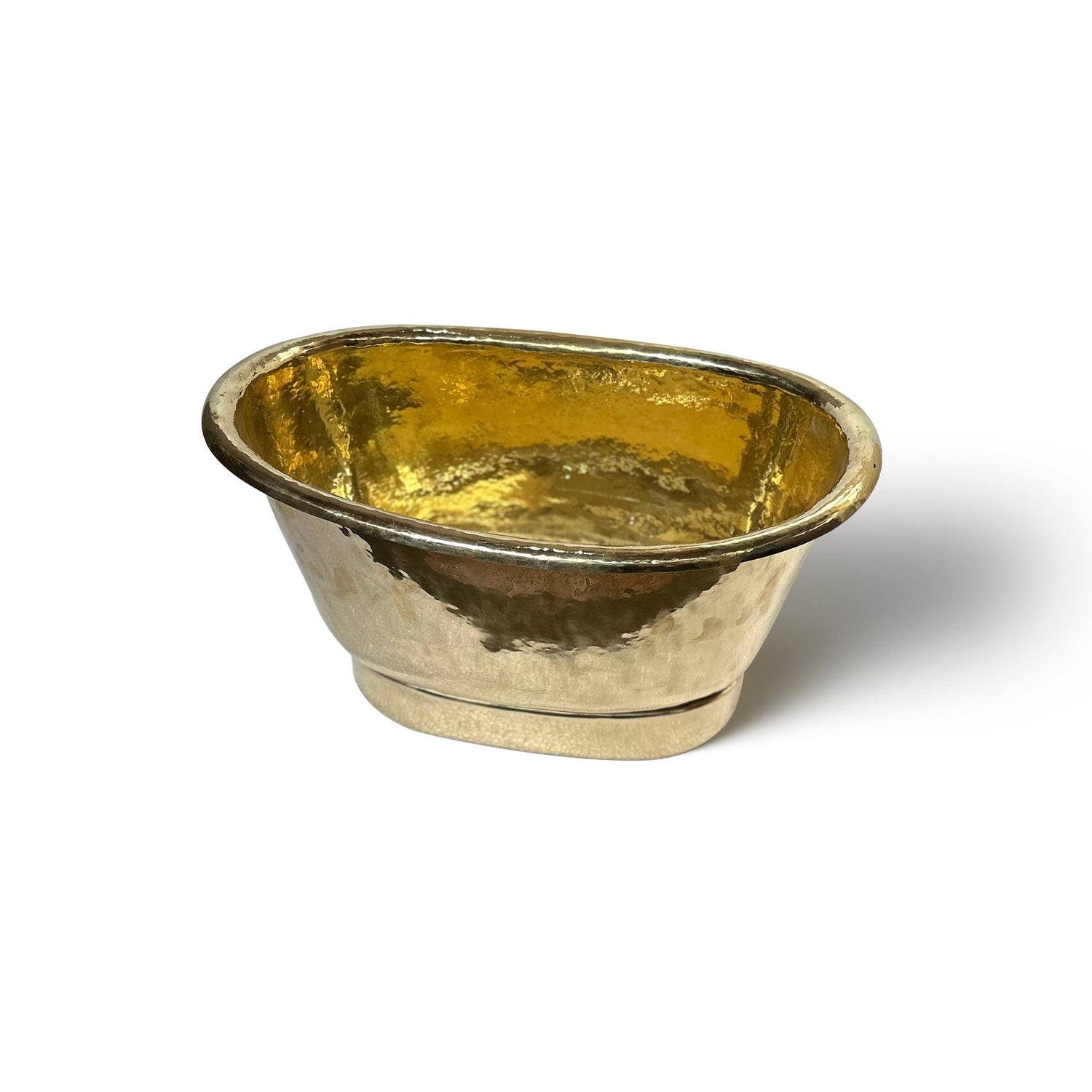 Brass Bathroom Wash Basin- Hand-Hammered Vessel Sink Tub.