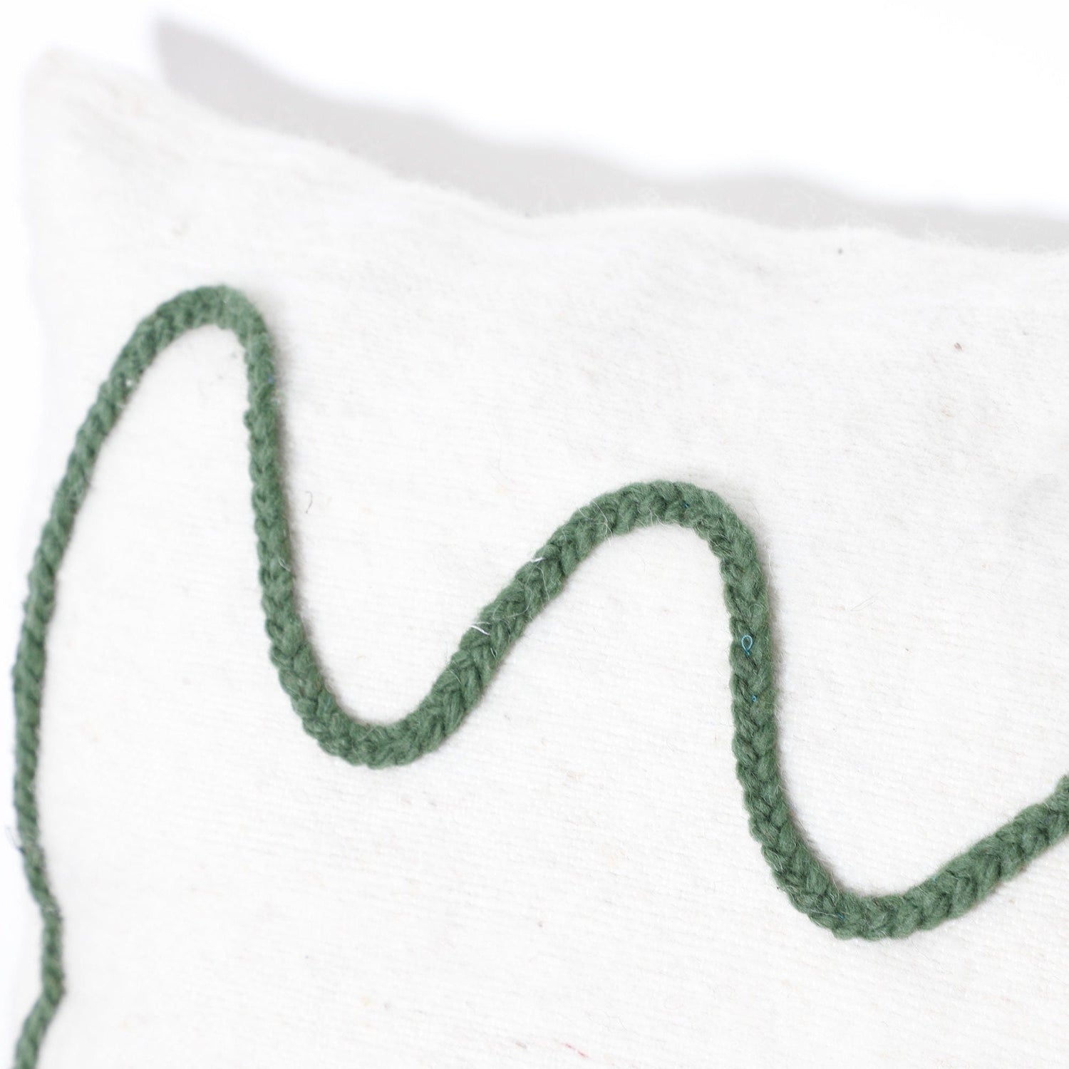 Abstract Embroidered Pillow Cover – Minimalist Line Art Cushion in Neutral Tones