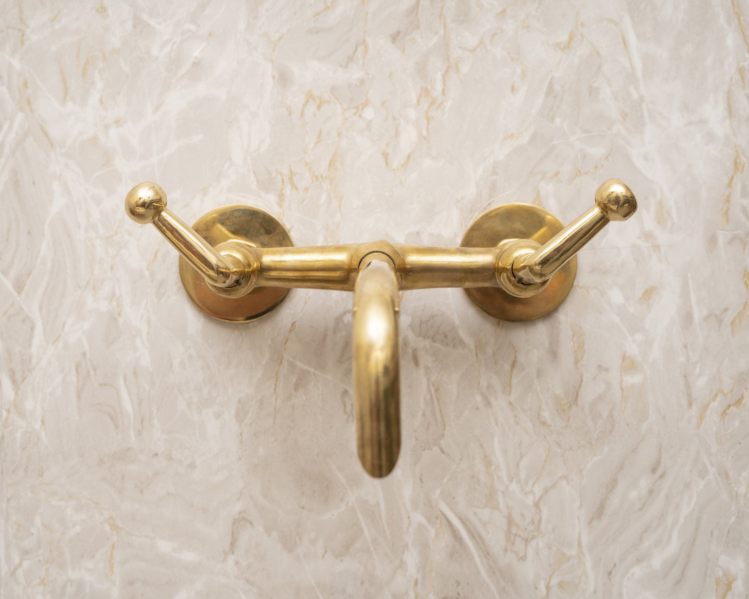 Unlacquered Brass Tub Filler Faucet With Lever Handles