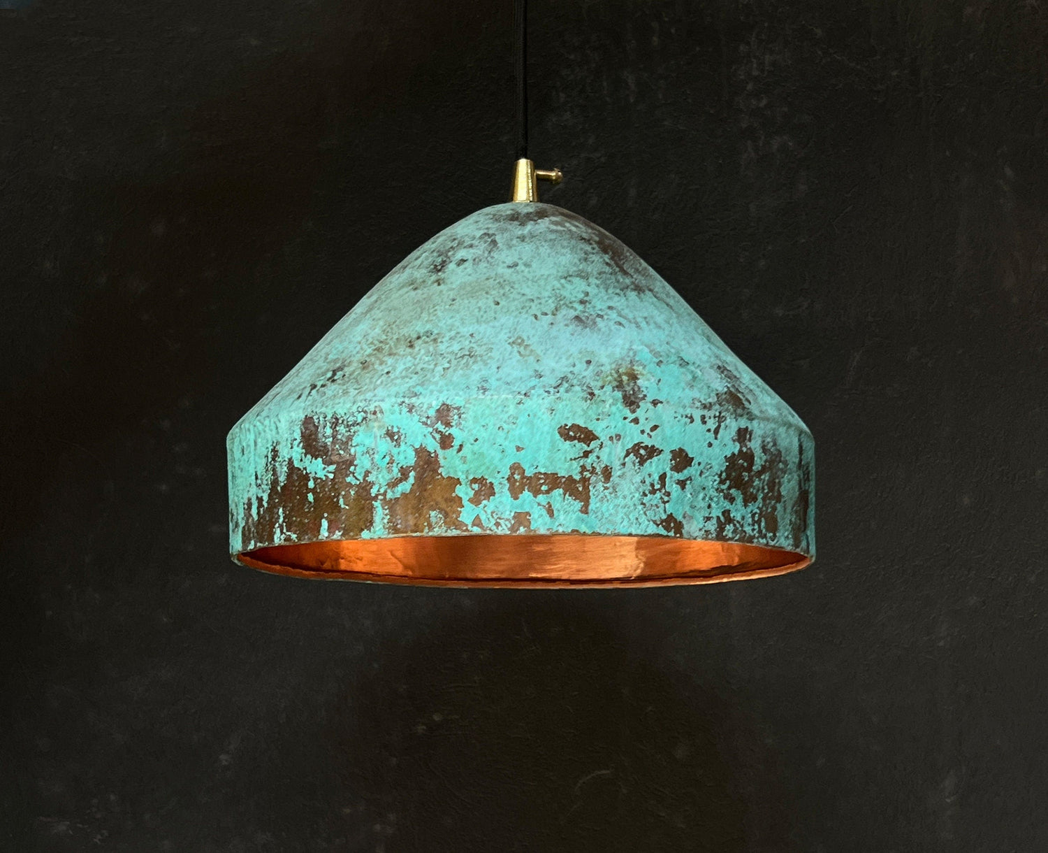 Oxidized Copper Island Kitchen Lighting, Grenn Patina Copper Pendant Light Fixture
