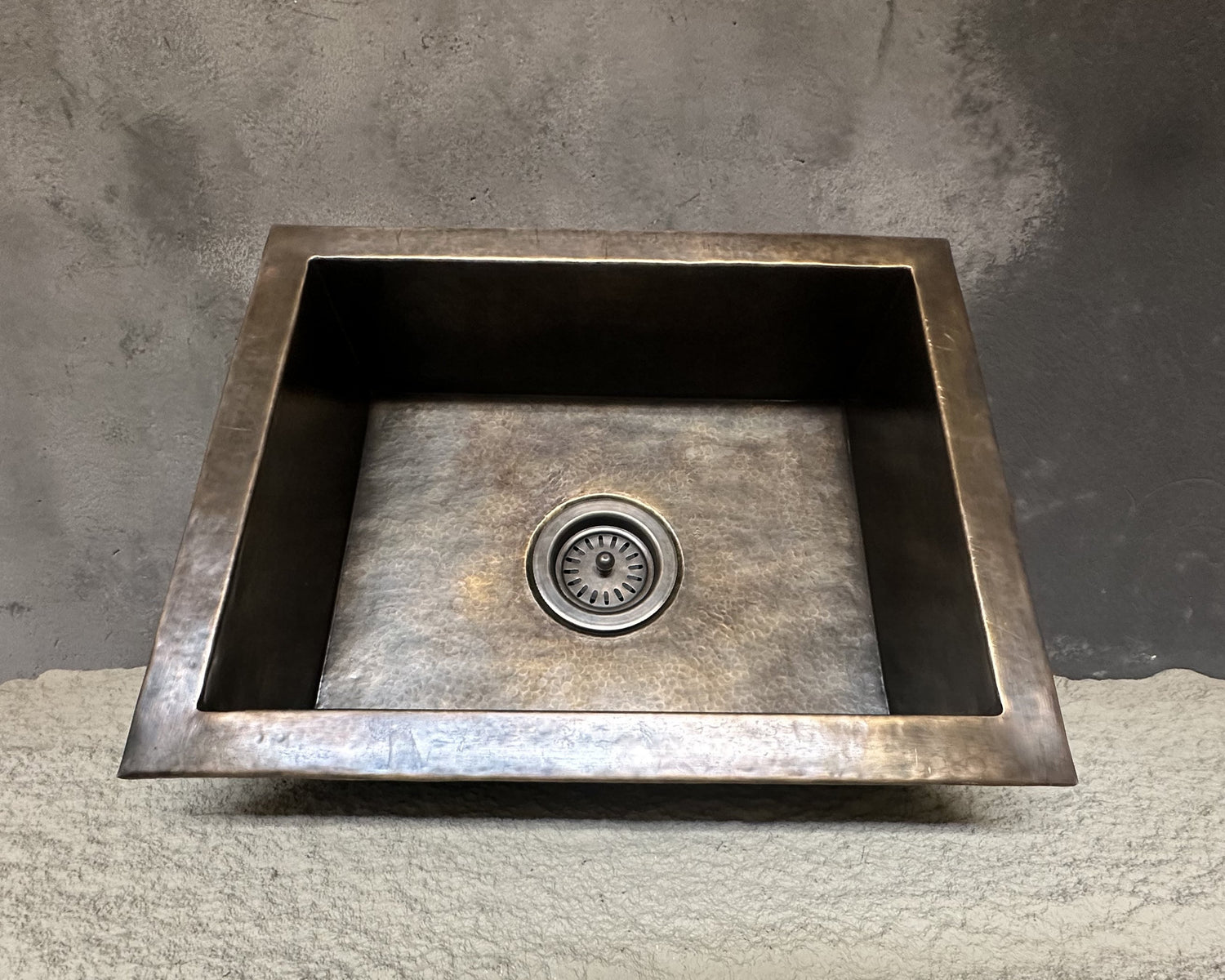 Antique Bronze Hammered Brass Undermount Sink - Patina Brass Kitchen Sink
