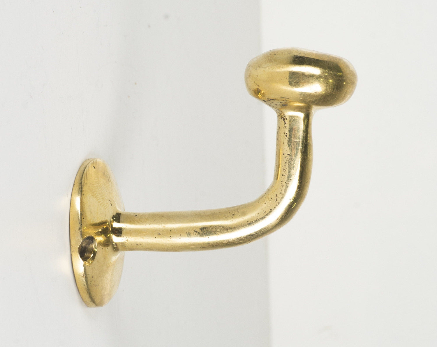 Set of Handcrafted Unlacquered Brass Hooks For Wall, Solid Brass Bathroom Wall Hooks, Polished Brass Wall Hook for Coats, Hats, and Towels