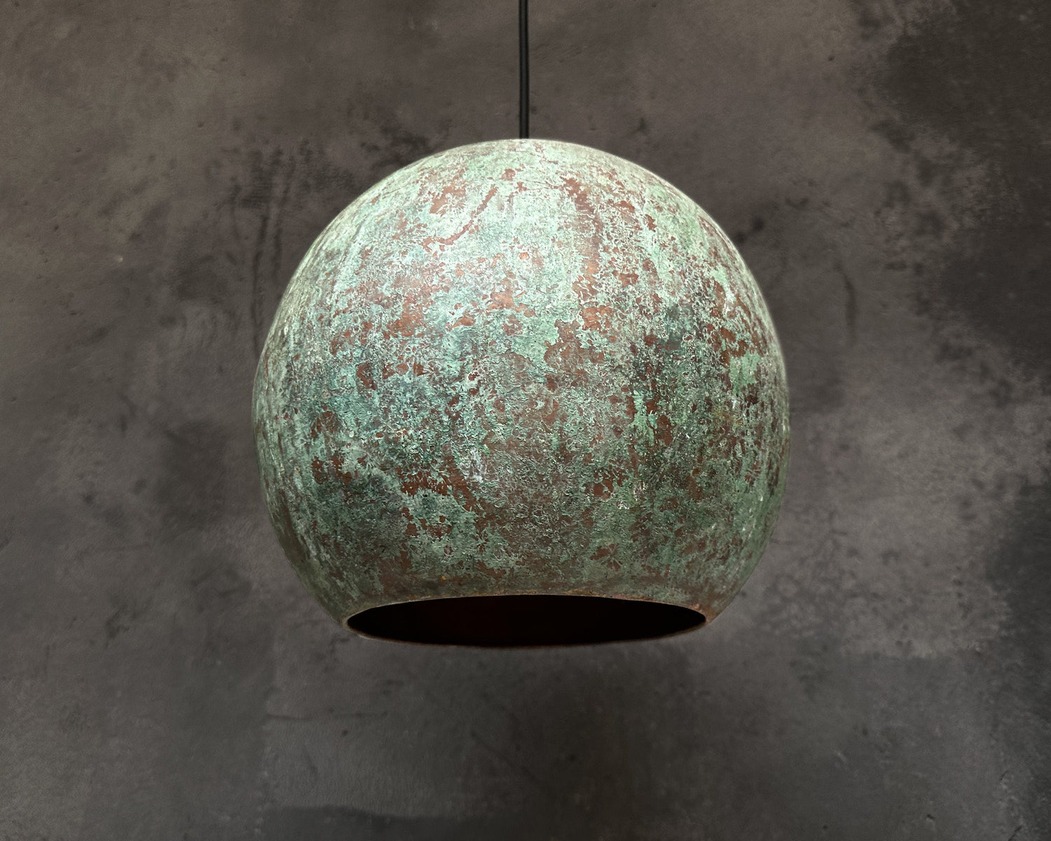 Oxidized Copper pendant light, Green Patina Copper Hanging Kitchen Island Light Fixture