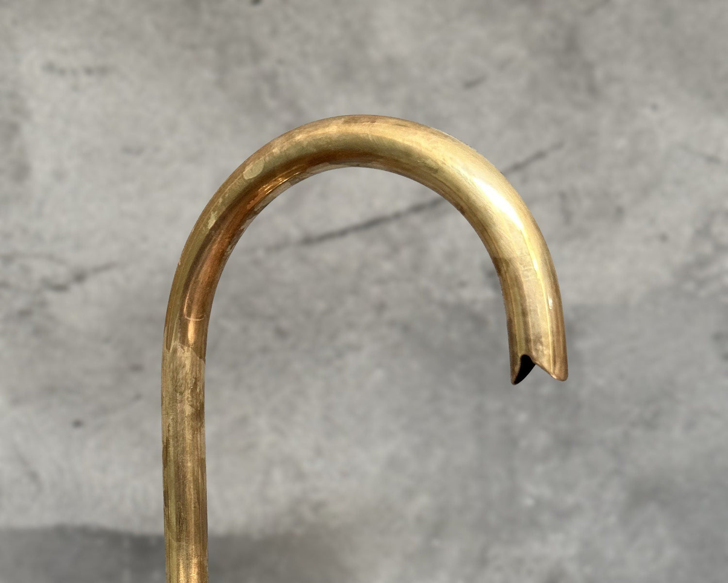 Unlacquered Brass Goose-neck Bathroom Faucet