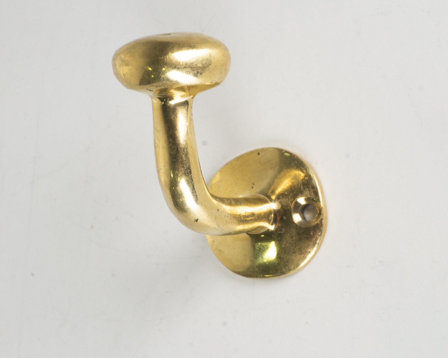 Set of Handcrafted Unlacquered Brass Hooks For Wall, Solid Brass Bathroom Wall Hooks, Polished Brass Wall Hook for Coats, Hats, and Towels