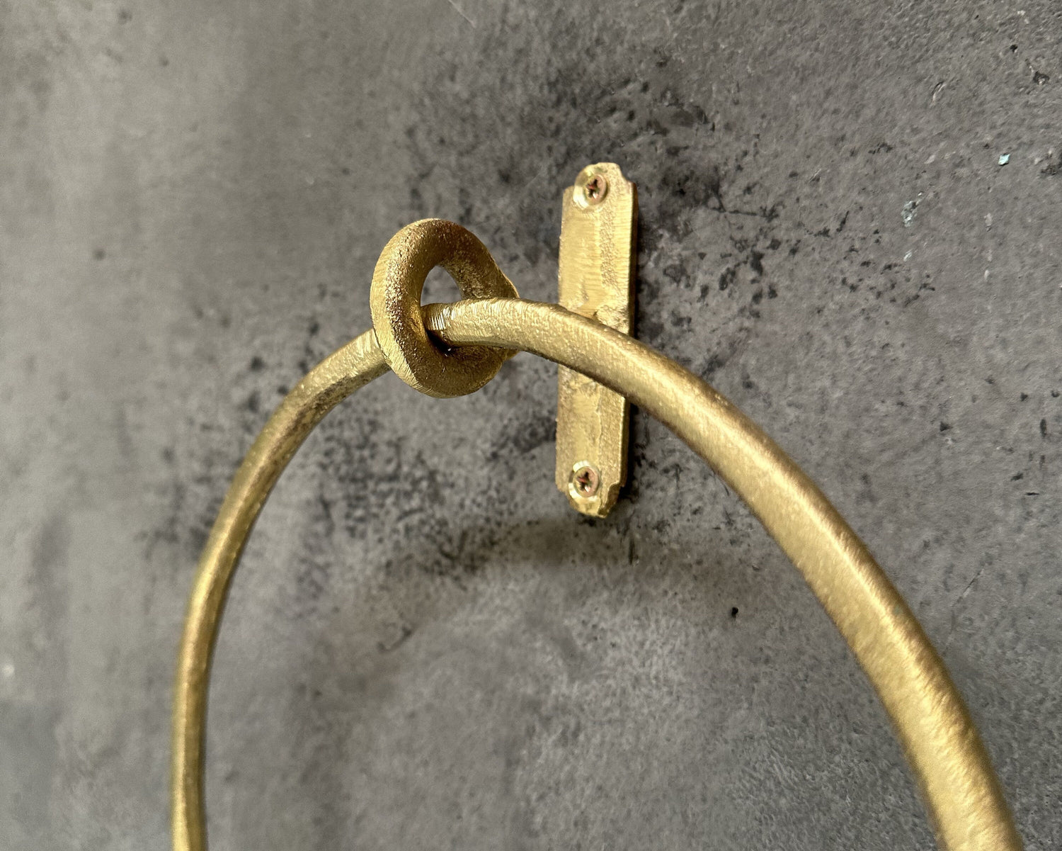 Solid Unlacquered Brass Wall Mount Towel Ring