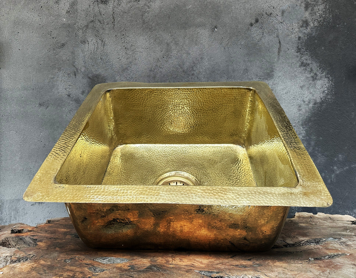 Undermount Unlacquered brass Bar Sink, Hammered Brass Kitchen Sink