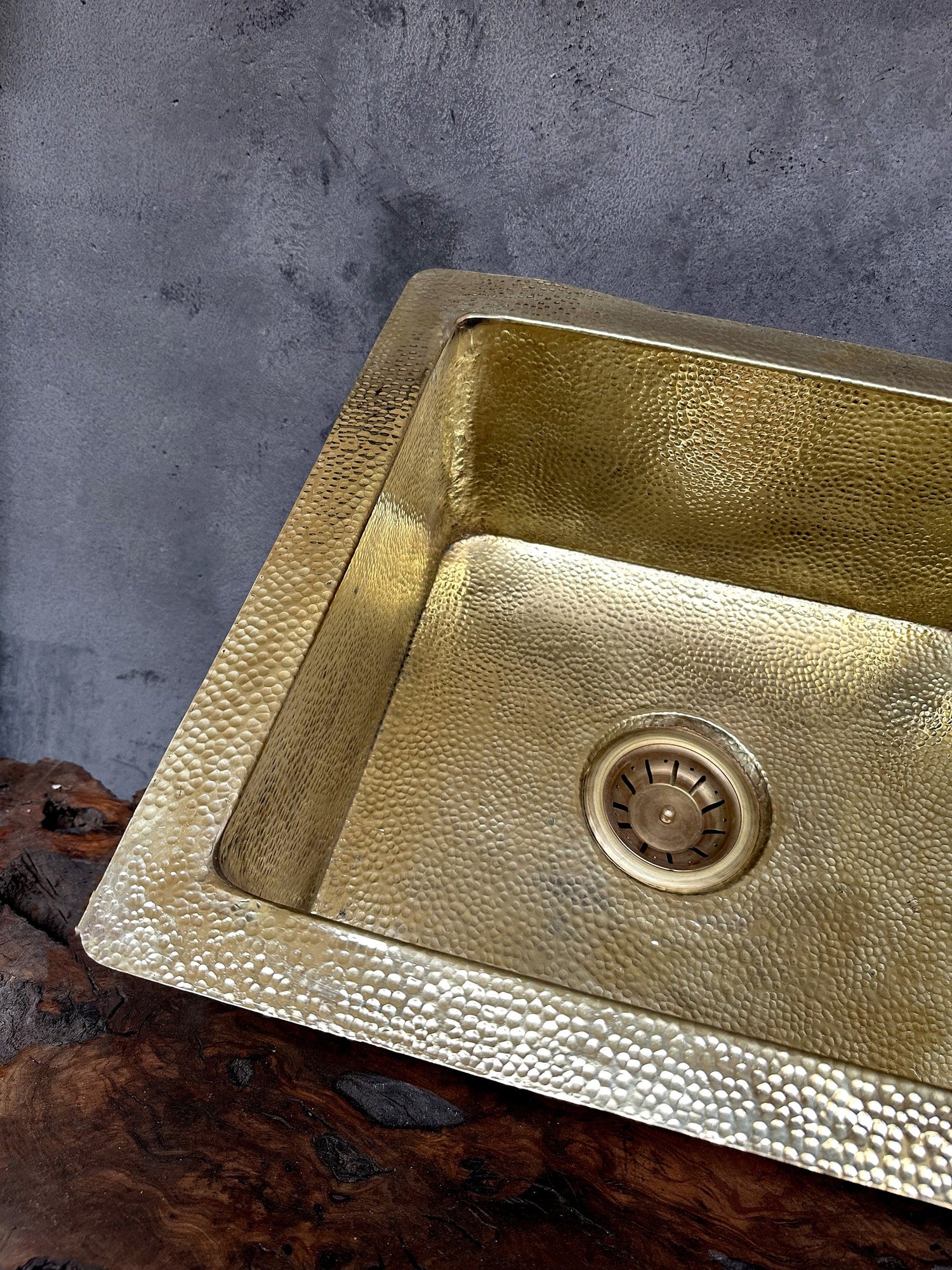 Undermount Unlacquered brass Bar Sink, Hammered Brass Kitchen Sink