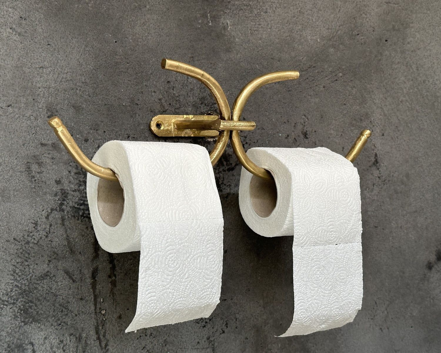 Double Brass Toilet Paper Holder – Wall Mounted Design