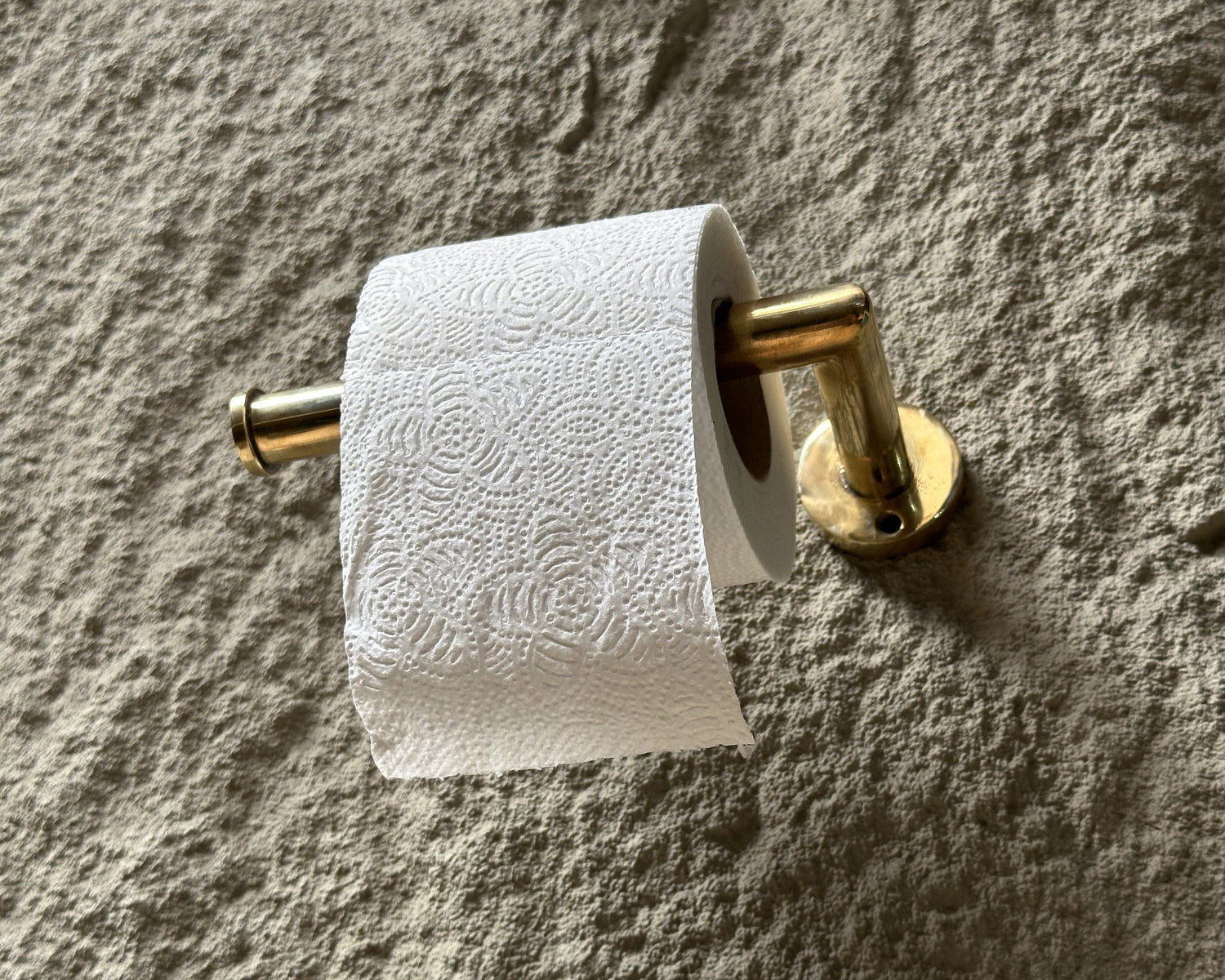 Solid Brass Toilet Roll Holder, Handcrafted Tissue Holder for Bathroom, Wall Mount Toilet Paper Holder