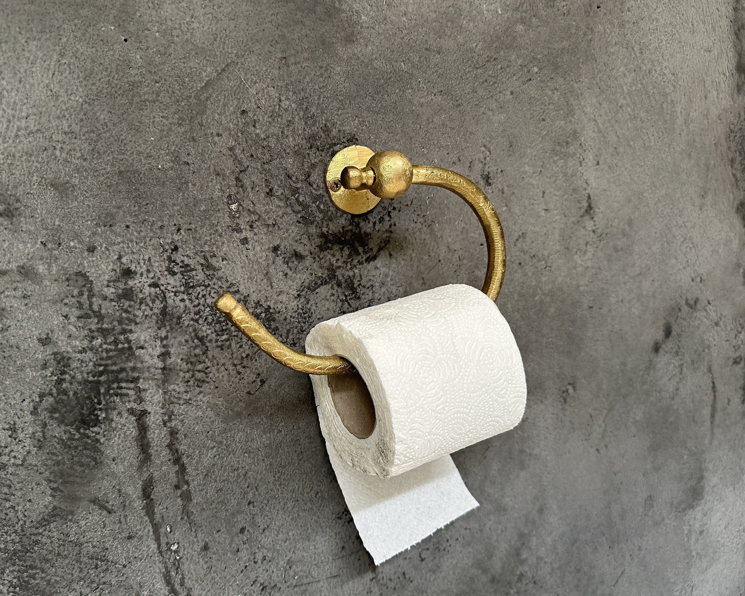 Solid Brass Toilet Paper Holder – Handcrafted Wall Mount