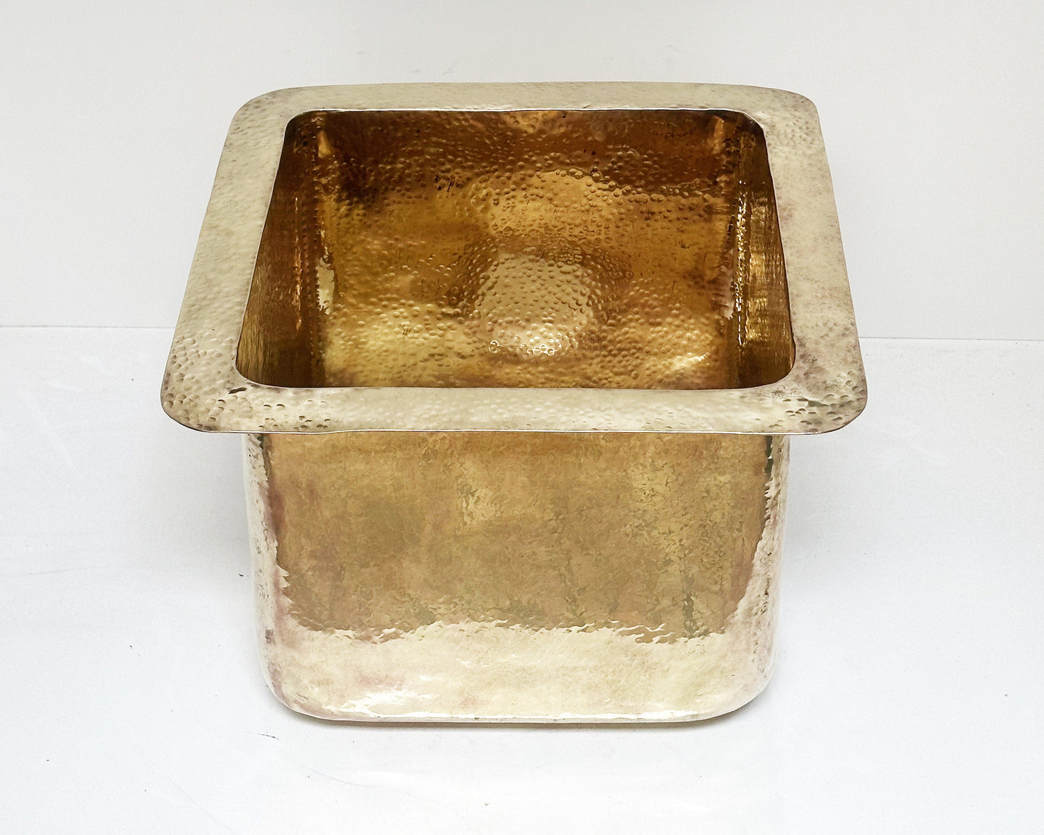 Unlacquered Brass Undermount Kitchen Sink, Island Brass Kitchen Sink, Hammered Brass Bar Sink, Square Kitchen sink Including Sink Drain
