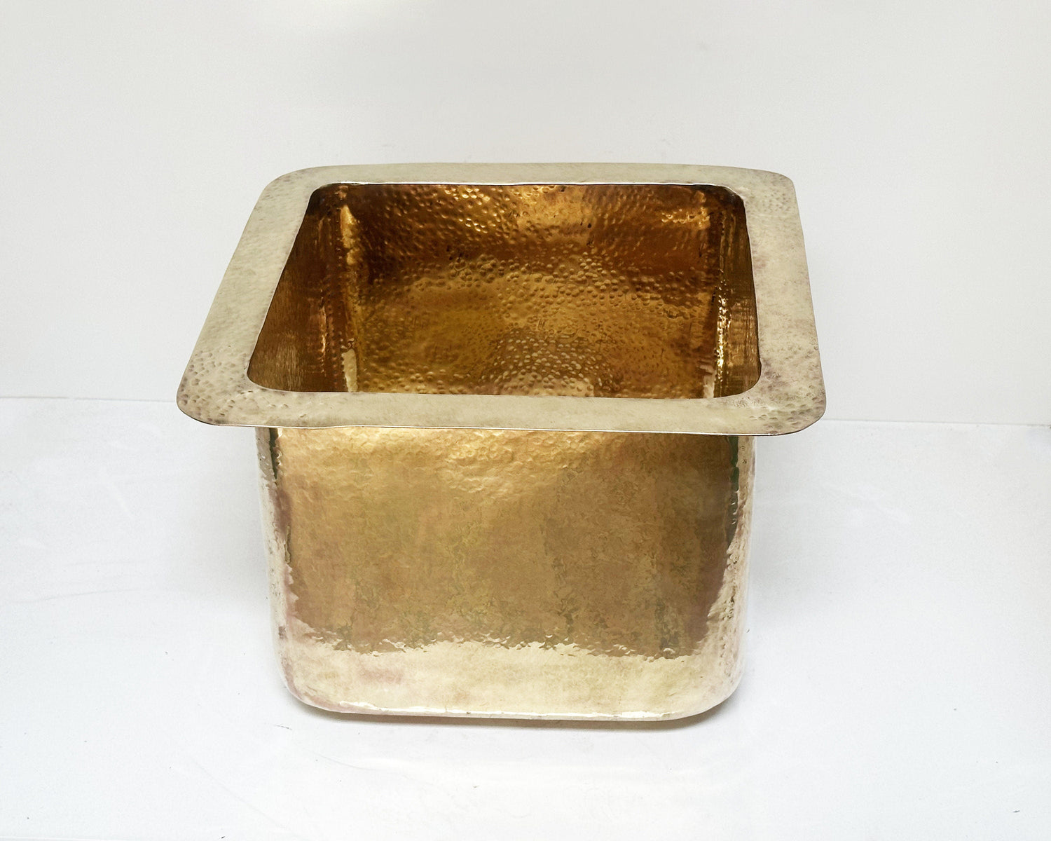 Unlacquered Brass Undermount Kitchen Sink, Island Brass Kitchen Sink, Hammered Brass Bar Sink, Square Kitchen sink Including Sink Drain