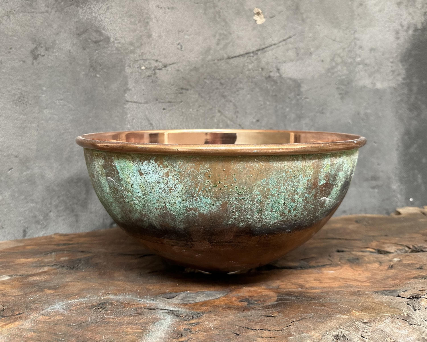 Oxidized Copper Sink , Green Patina Bathroom Vessel