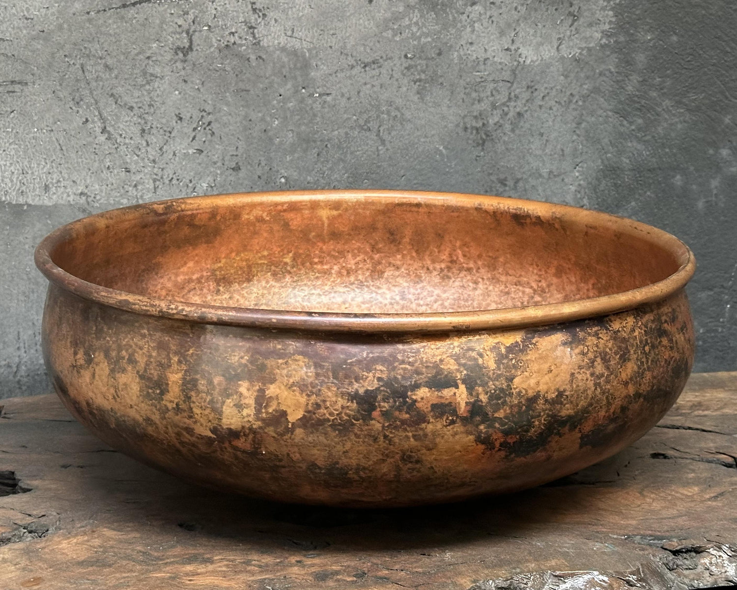 Hammered Copper Sink ,Dark Brown Bathroom Vessel