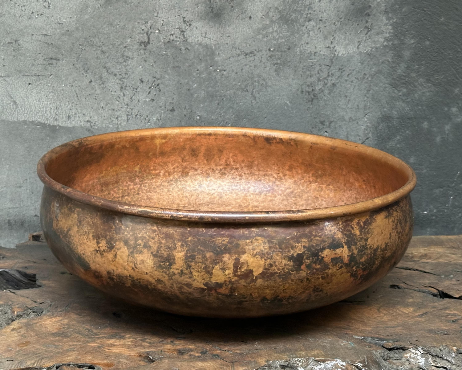 Hammered Copper Sink ,Dark Brown Bathroom Vessel