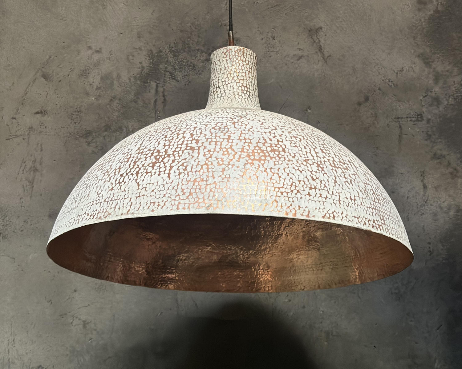 Copper Pendant Light - White Exterior Kitchen Island Lighting
