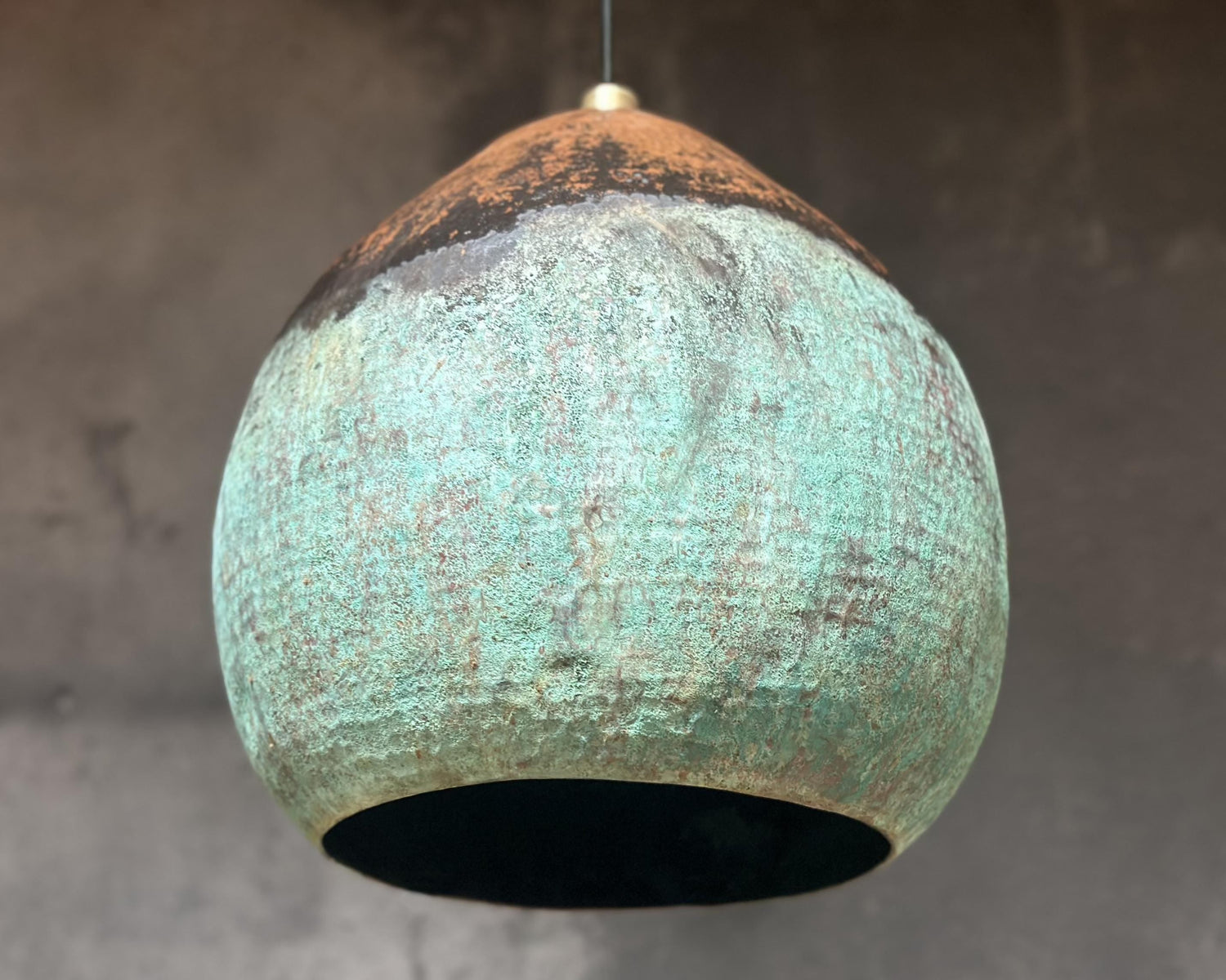 Farmhouse Light Fixture In Green Patina Finish