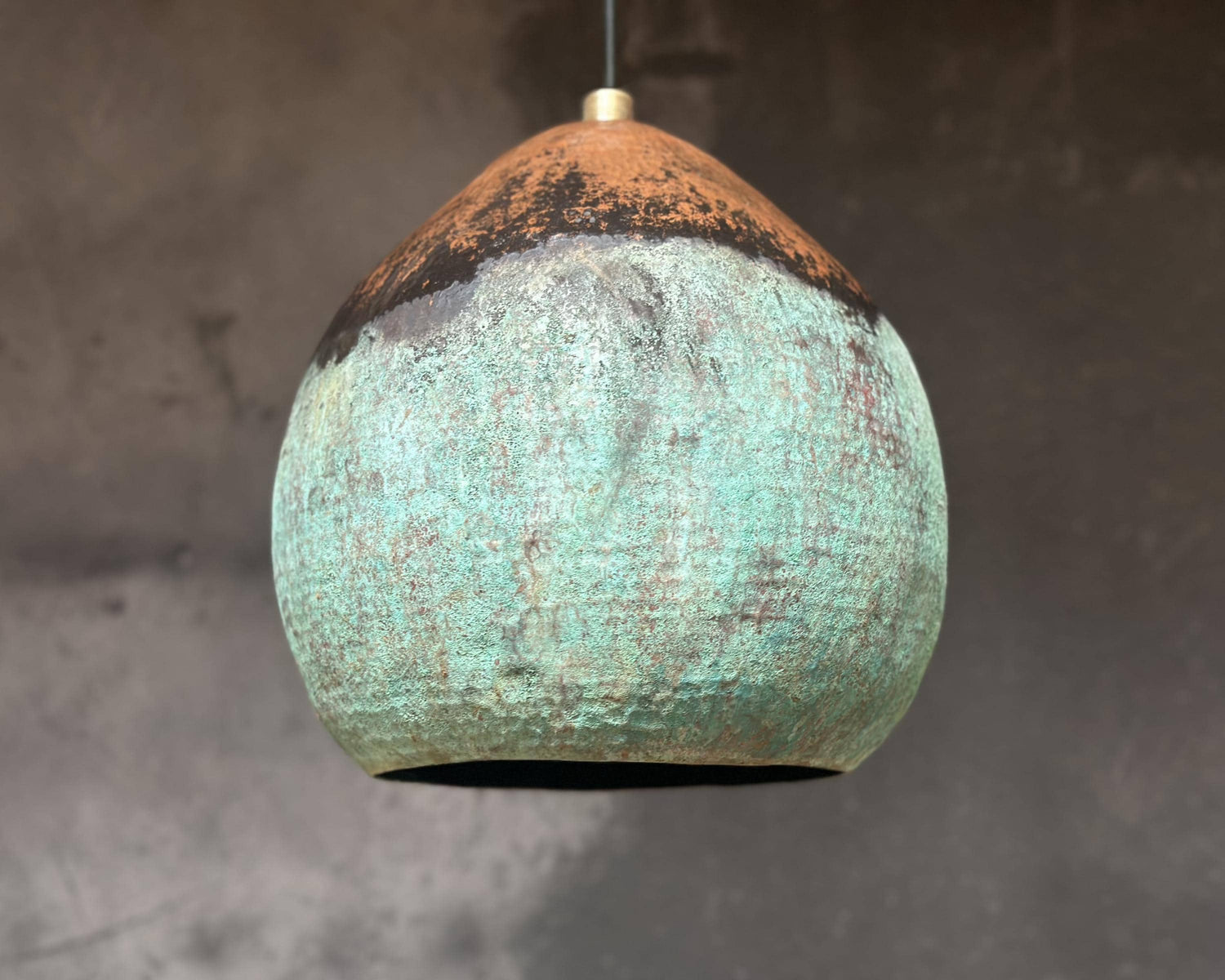 Farmhouse Light Fixture In Green Patina Finish