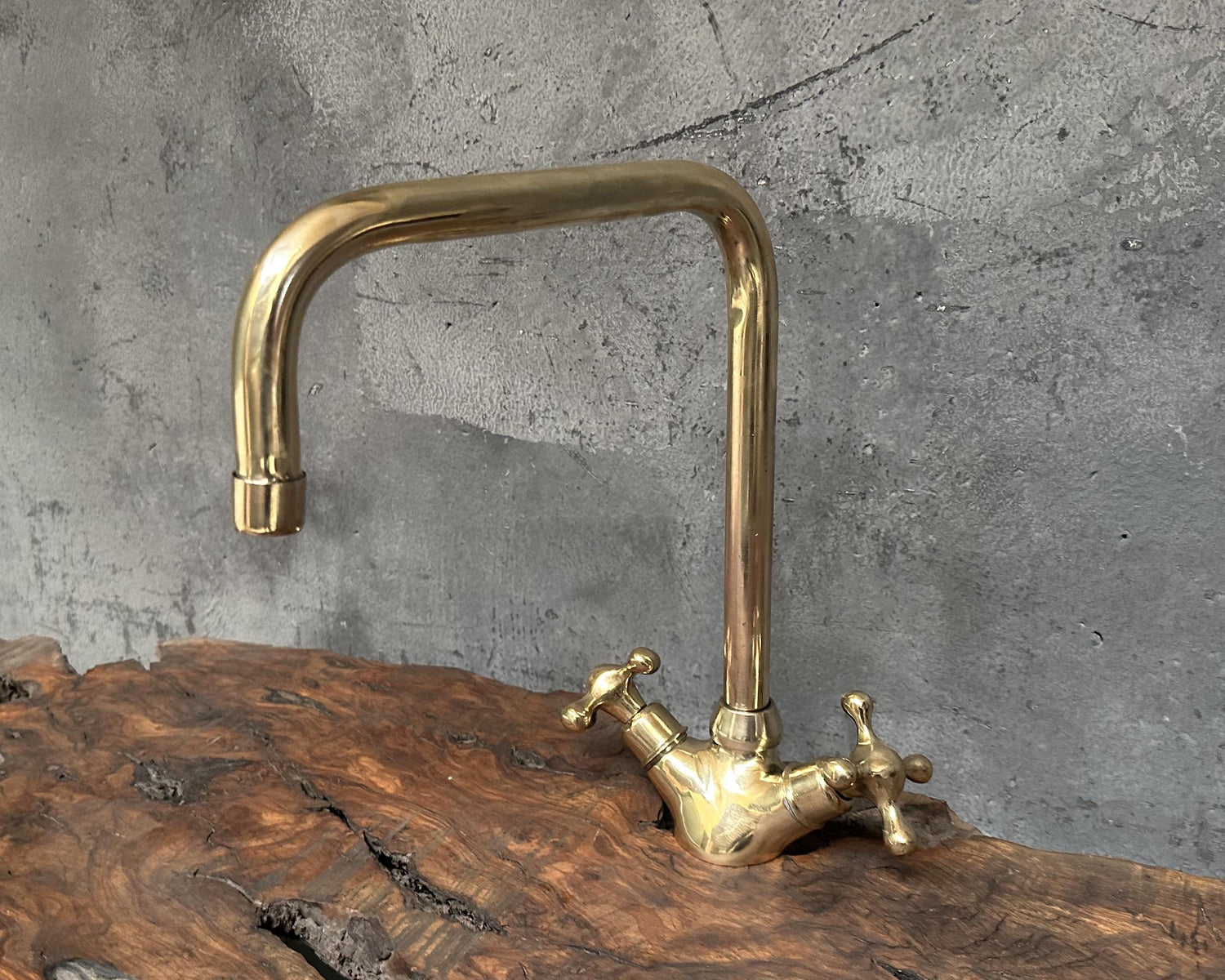 Unlacquered Brass Bathroom Faucet, Deck Mount Bathroom Faucet