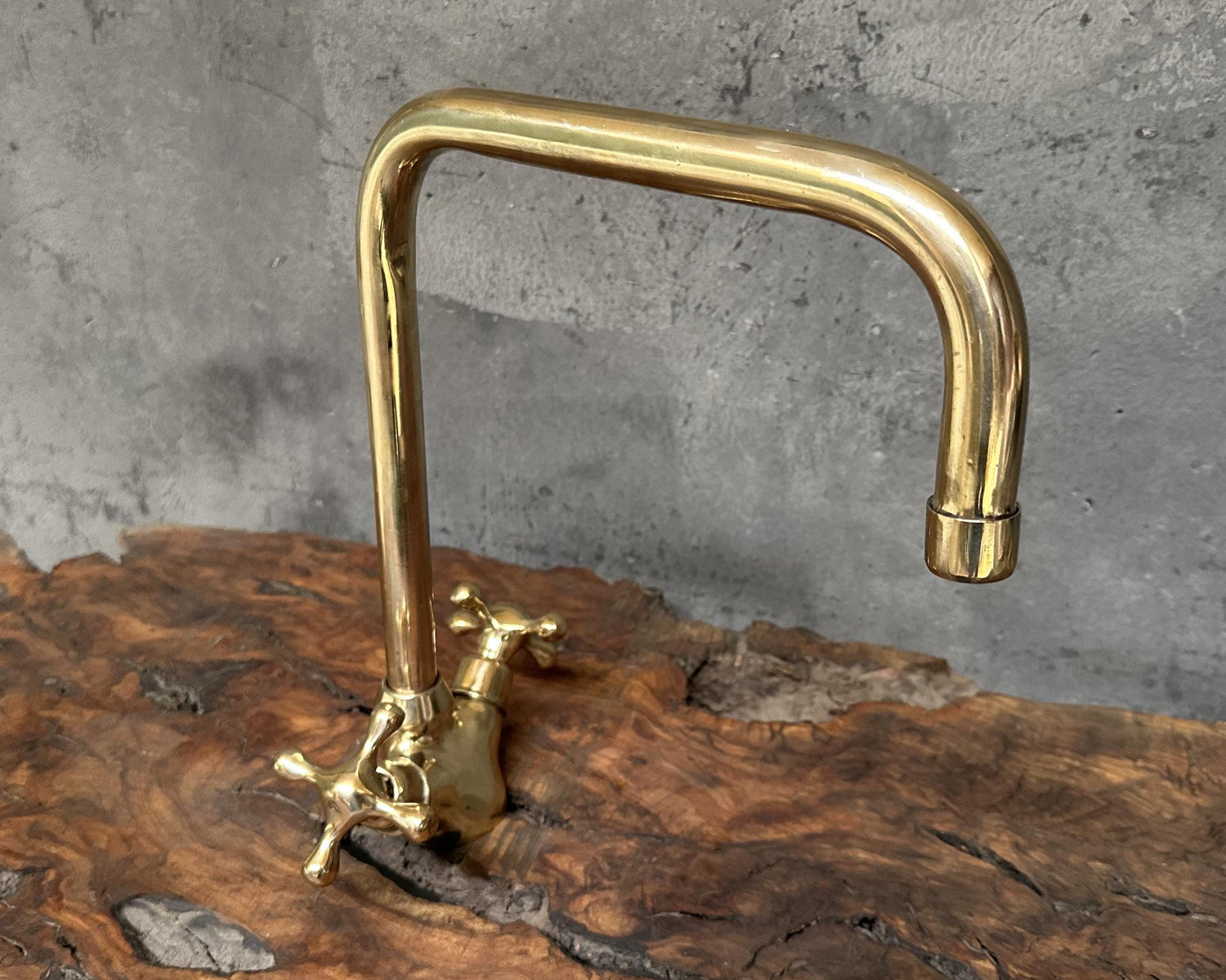 Unlacquered Brass Bathroom Faucet, Deck Mount Bathroom Faucet